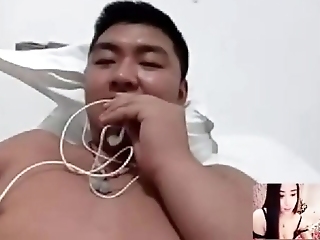 Chinese Artless Guy Fat Reside Cum